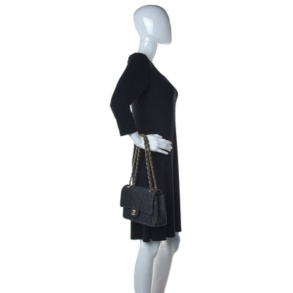 Chanel Denim Quilted Medium Double Flap Black 3 of 13