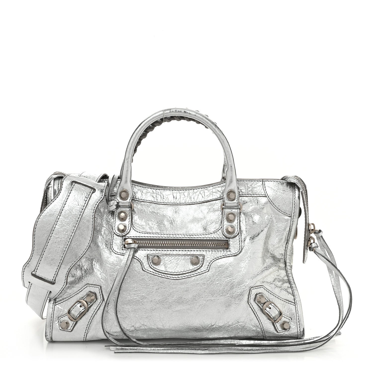 Balenciaga Agneau Classic Silver Hardware S City Aluminum 1 of 12