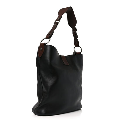 Saint Laurent Calfskin Ring Tote Black Brown 3 of 10
