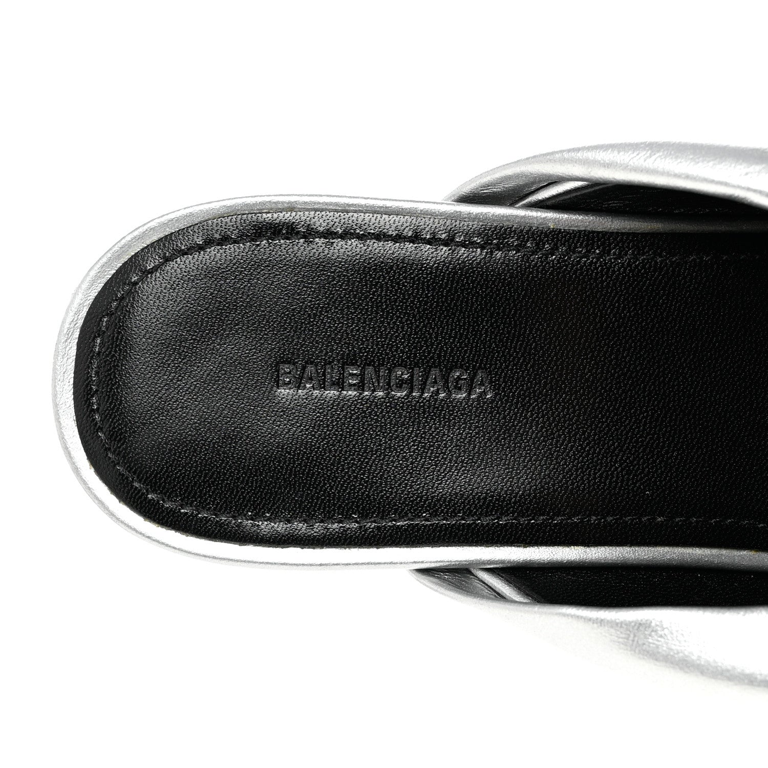 Balenciaga Metallic Smooth Nappa Drapy 80mm Sandals 37.5 Silver 7 of 9