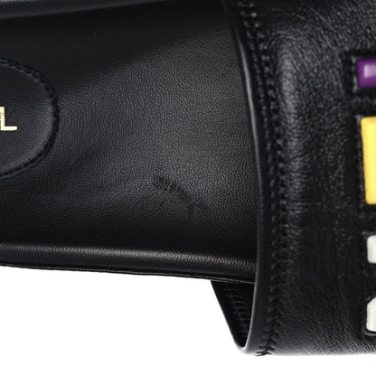 Chanel Lambskin Cha-Nel Mule Sandals 39 Black Multicolor 10 of 12