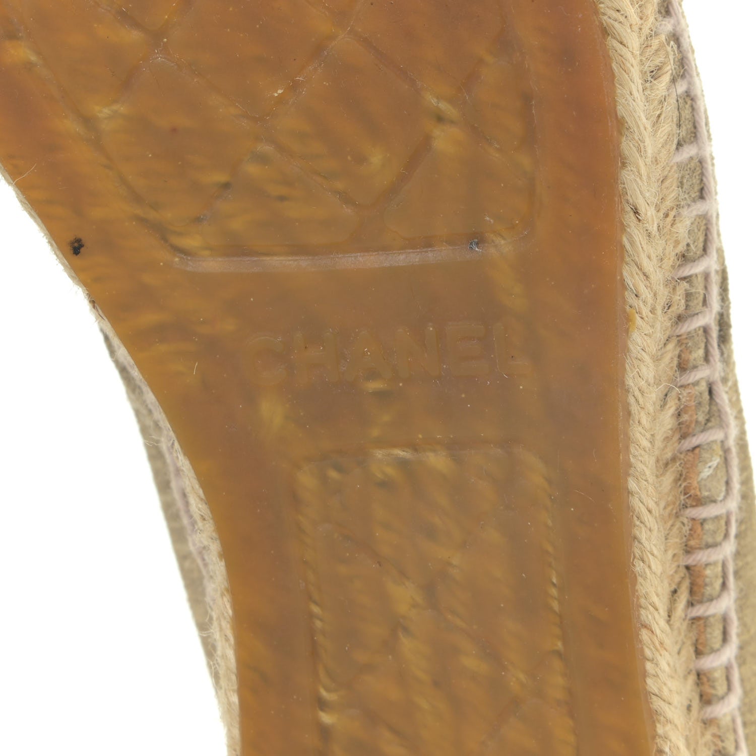 Chanel Striated Suede Espadrilles Sneakers 37 Light Grey 10 of 11