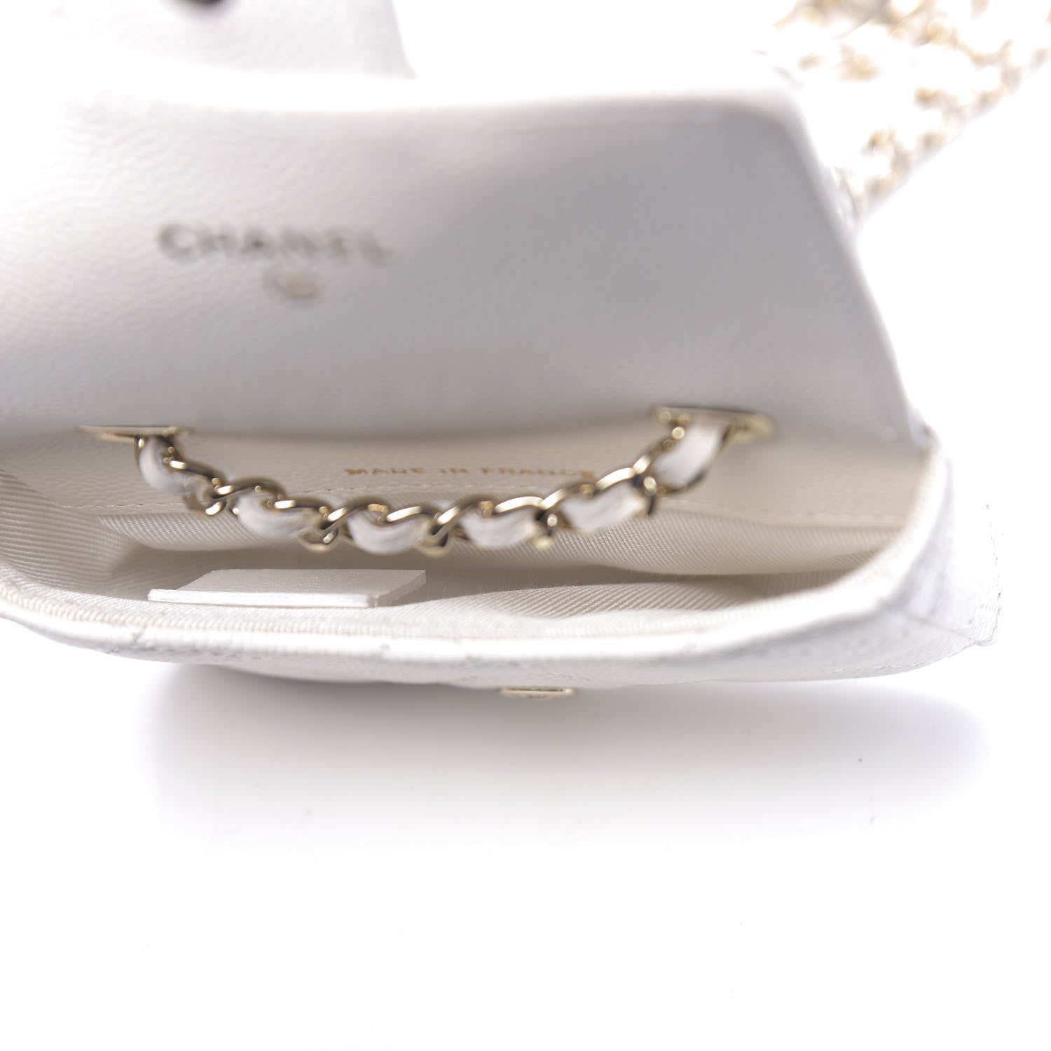 Chanel Caviar Quilted Flap Chain Waist Bag White 5 of 12