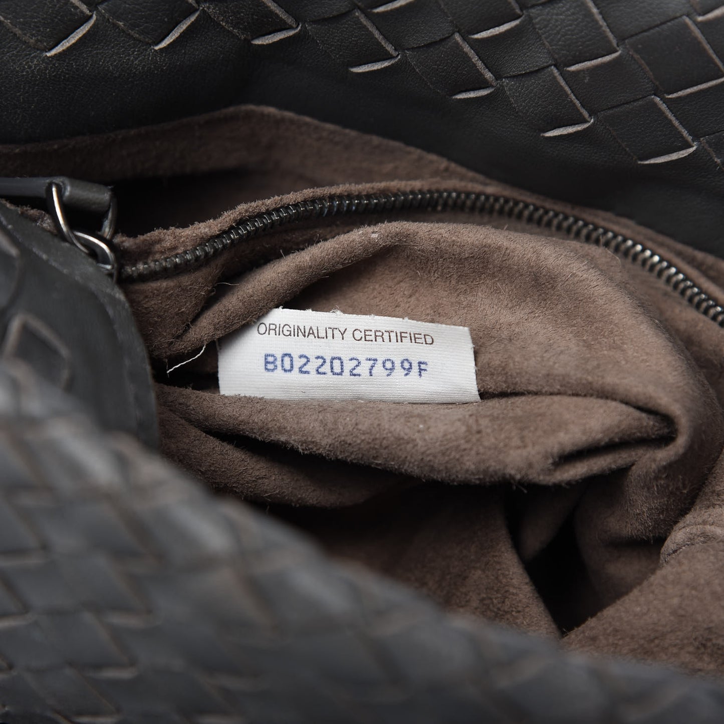 Nappa Intrecciato Bucket Bag Gray