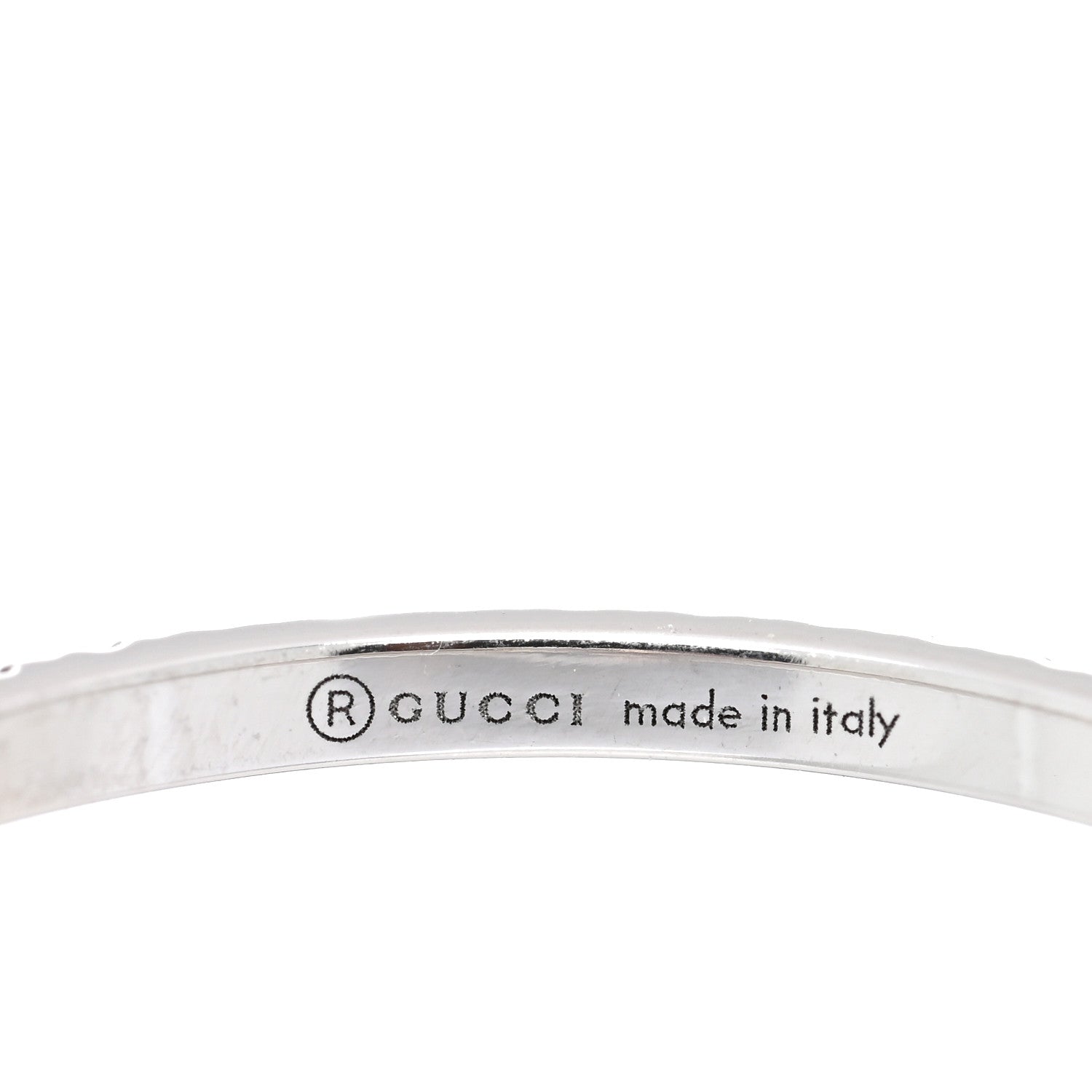 Gucci 18K White Gold Diamond Interlocking G Ring 55 7.25 4 of 4