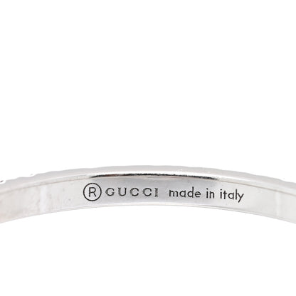 Gucci 18K White Gold Diamond Interlocking G Ring 55 7.25 4 of 4