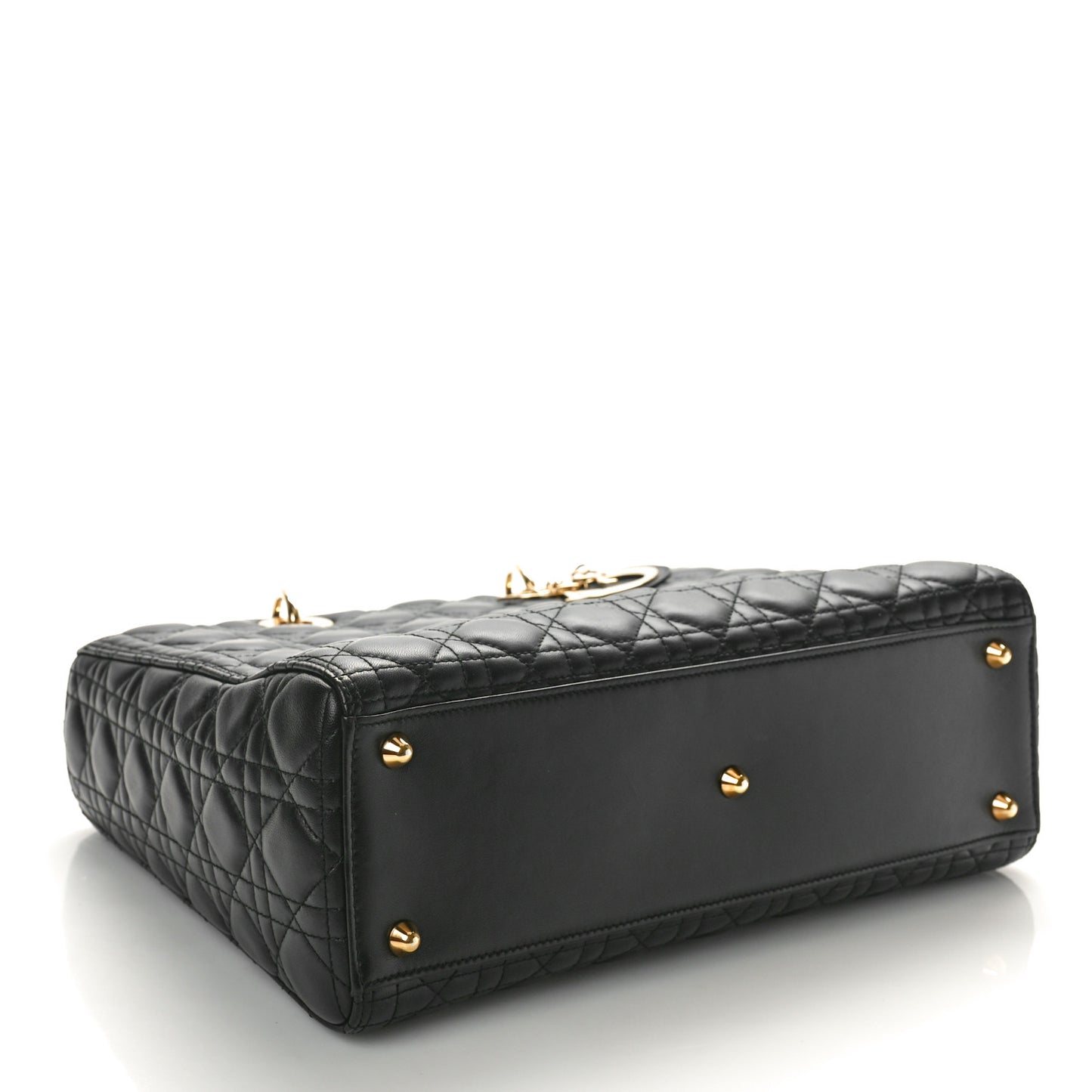 Lambskin Cannage Large Lady Dior Black