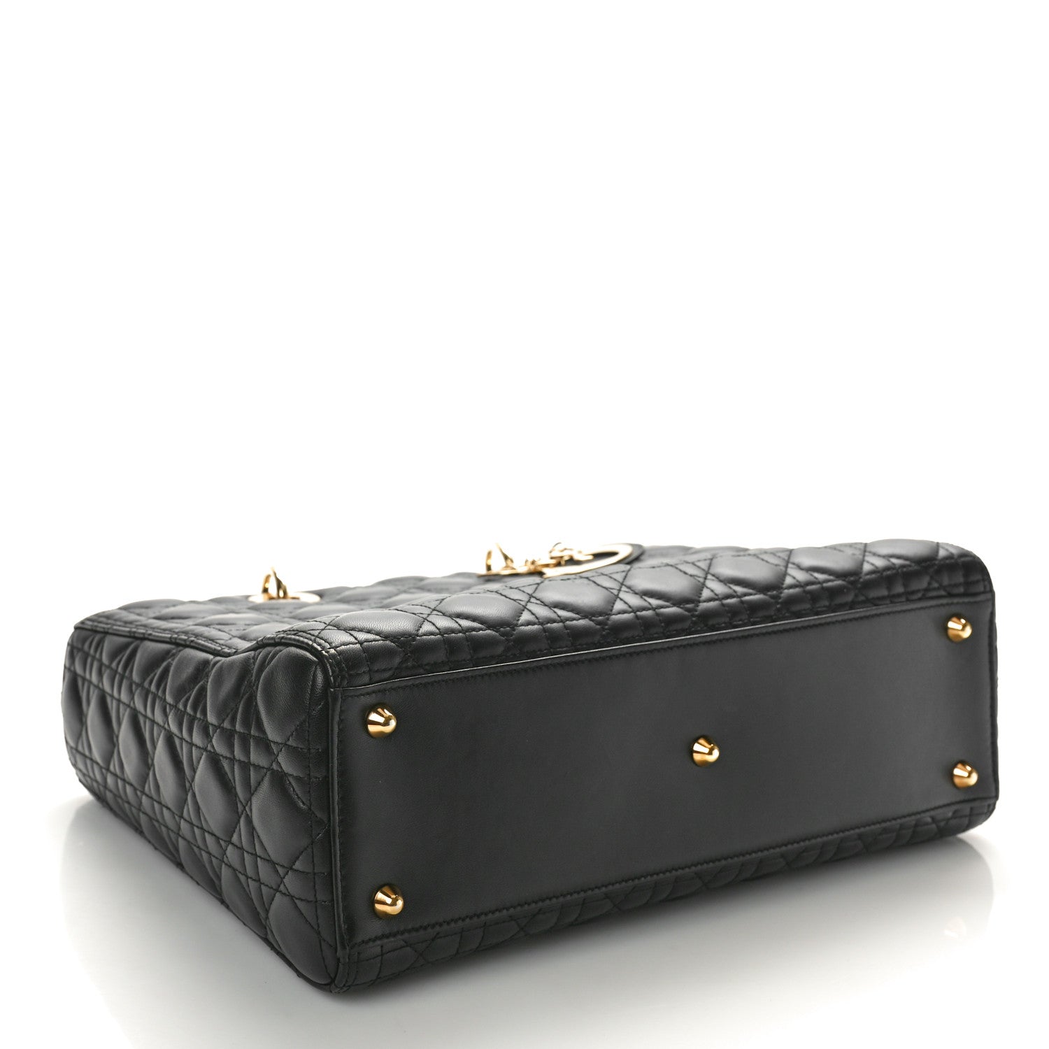 Christian Dior Lambskin Cannage Large Lady Dior Black 4 of 11
