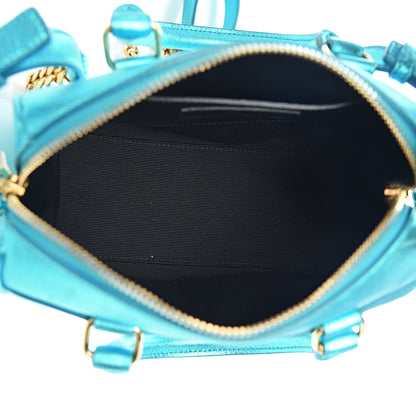 Saint Laurent Metallic Lambskin Classic Toy Duffle Blue 5 of 15