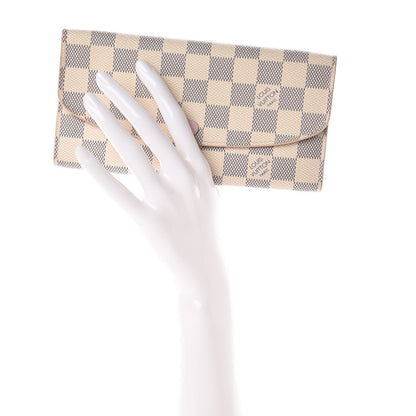 Louis Vuitton Damier Azur Emilie Wallet Rose Ballerine 2 of 8