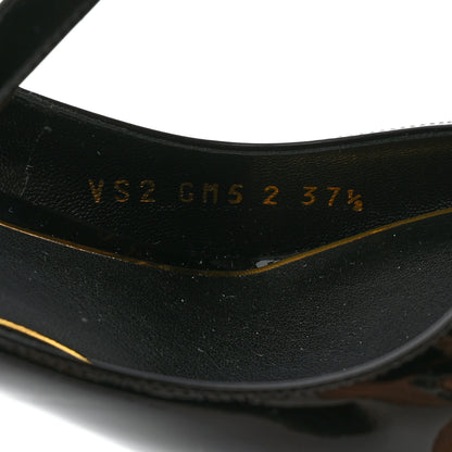 Valentino Garavani Patent Tiptoe Ankle Strap 100mm Pumps 37.5 Black 7 of 8
