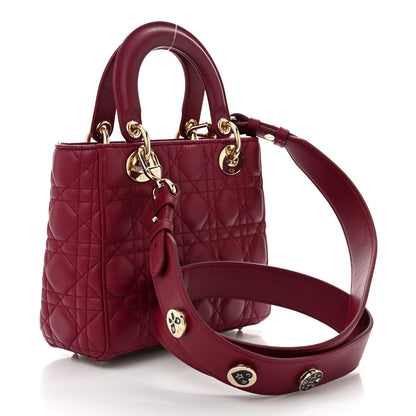 Christian Dior Lambskin Cannage Small Lucky Badges My Lady Dior Scarlet Red 3 of 10