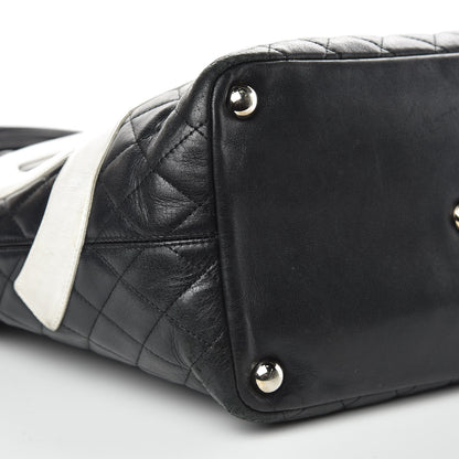 Chanel Calfskin Quilted Large Cambon Tote Black White 8 of 21