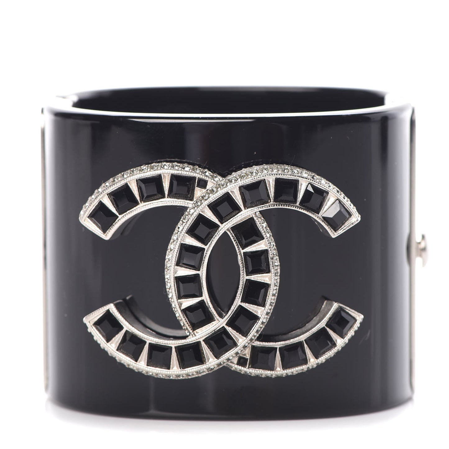 Resin Baguette Crystal CC Cuff Black