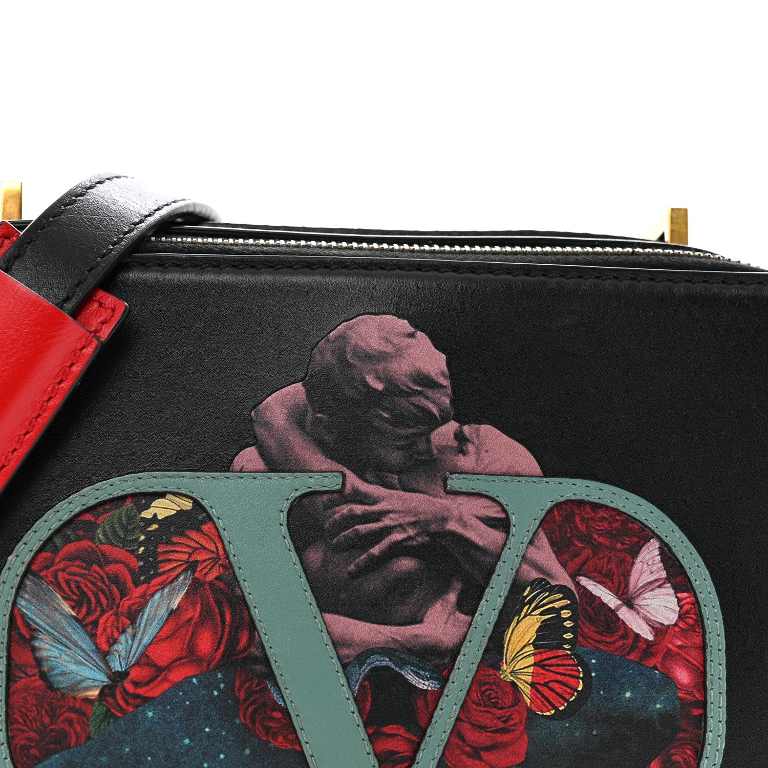 Valentino Garavani X UNDERCOVER Smooth Calfskin Graphic Print VSling Crossbody Bag Black 7 of 12