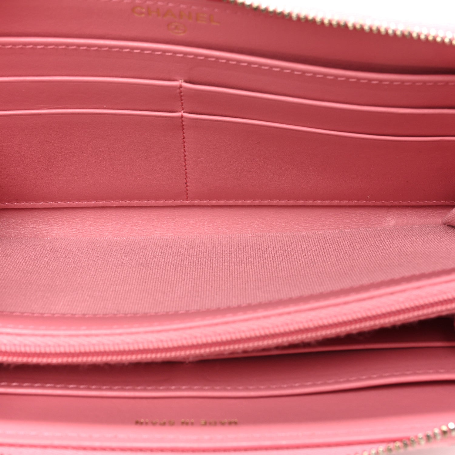 Chanel Caviar Quilted Large Gusset Zip Around Wallet Pink 8 of 19
