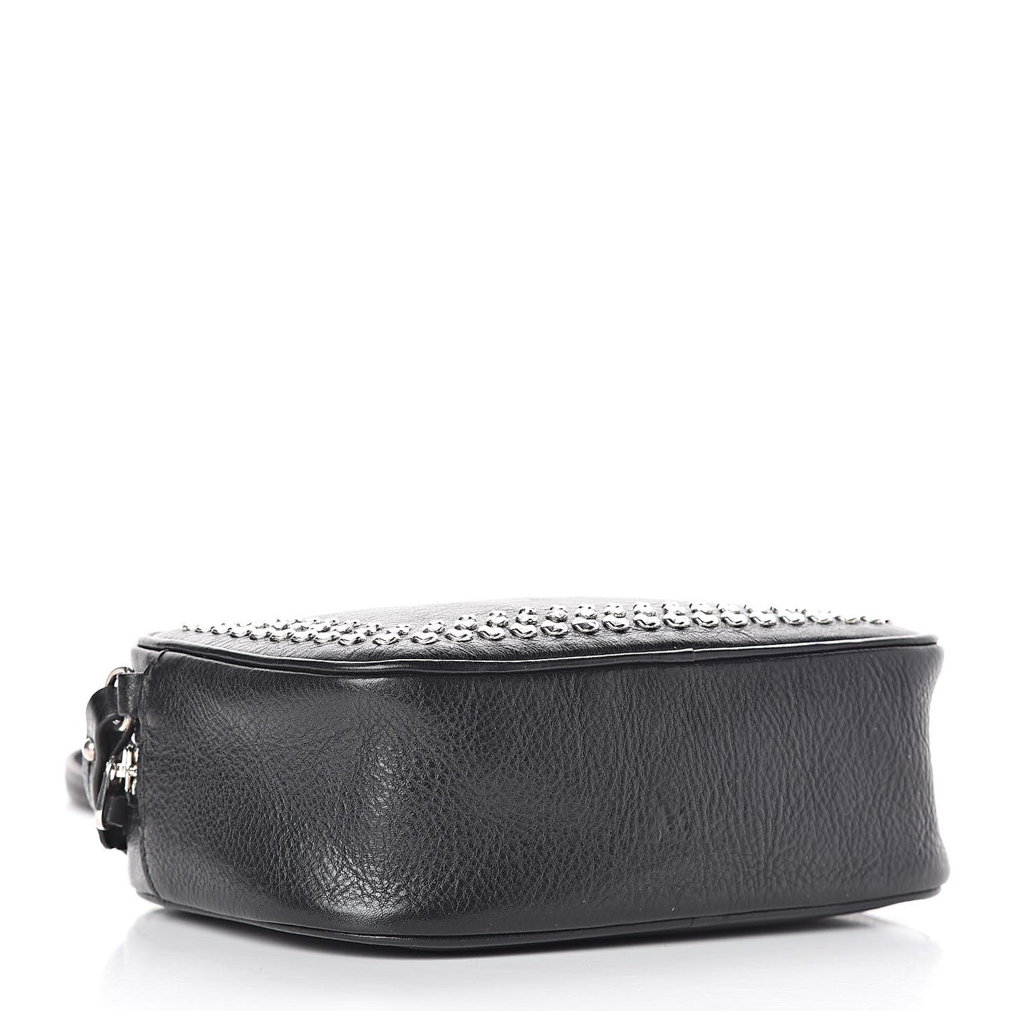 Calfskin Studded Camera Shoulder Bag Black