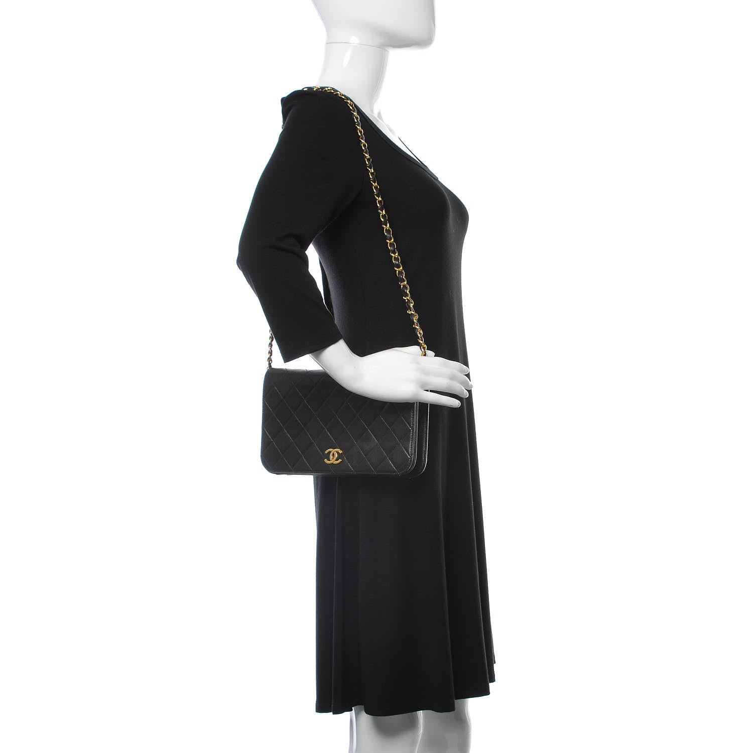 Chanel Lambskin Quilted Small Single Flap Black 2 of 9