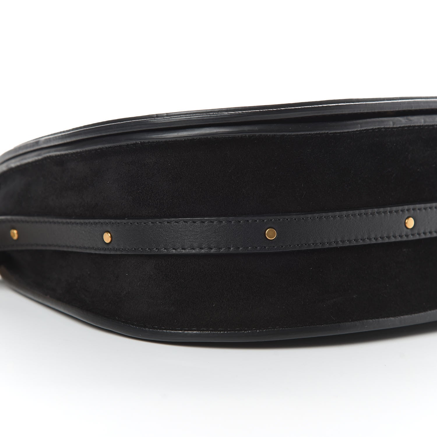 Chloe Calfskin Suede Medium Nile Bracelet Bag Black 9 of 10