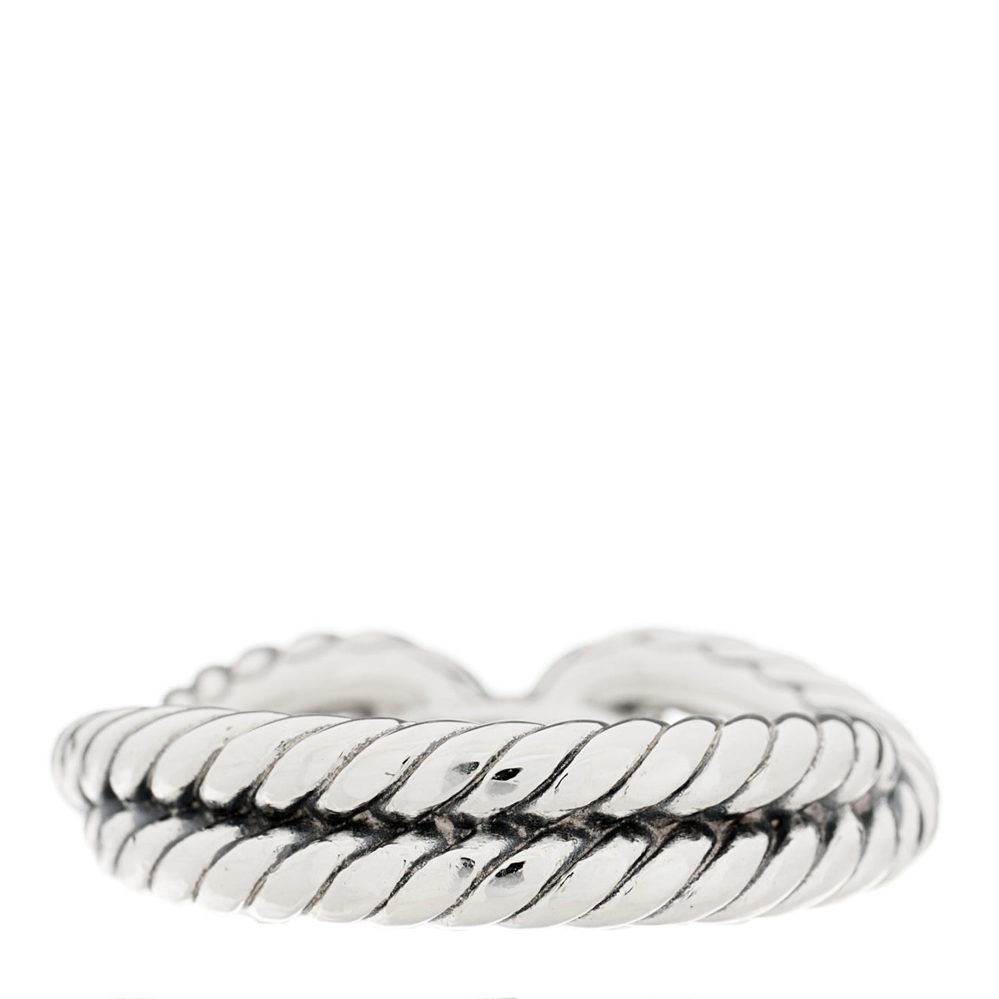 Sterling Silver 18K Yellow Gold Cable Loop Ring 53 6.25
