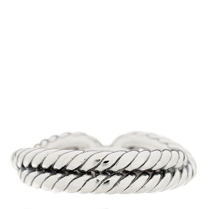 David Yurman Sterling Silver 18K Yellow Gold Cable Loop Ring 53 6.25 3 of 4
