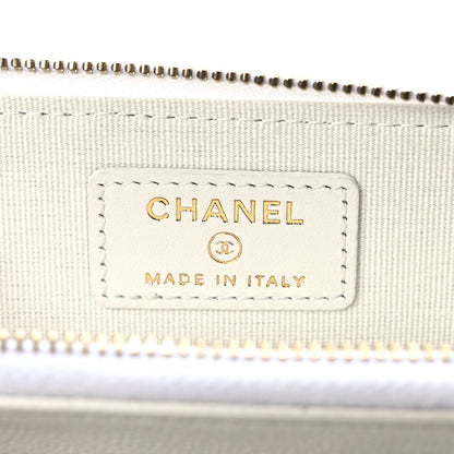 Chanel Caviar Quilted CC Zip Around Card Holder White 5 of 7