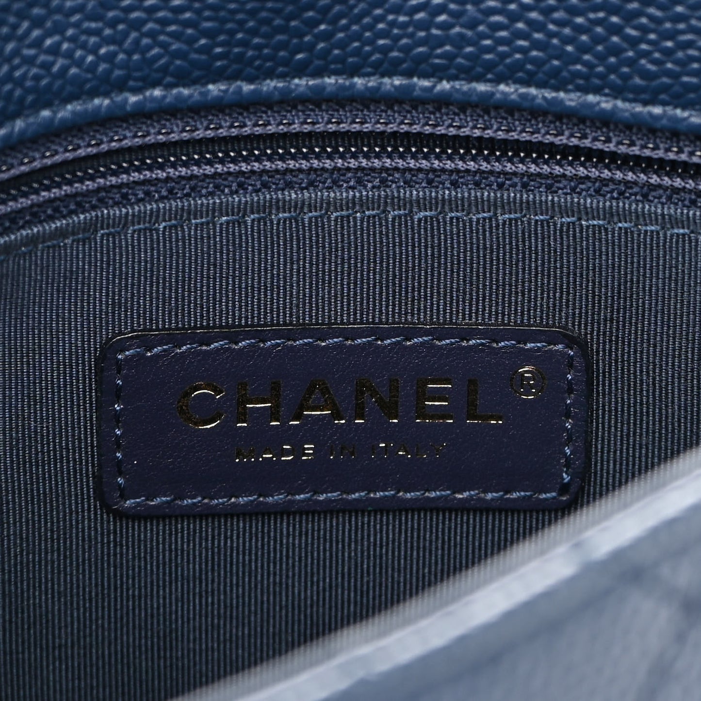 Caviar Quilted Small City Walk Flap Navy Blue