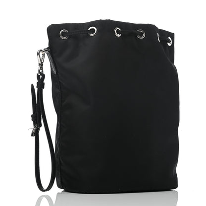 Prada Saffiano Tessuto Nylon Vela Bucket Wristlet Black 2 of 8
