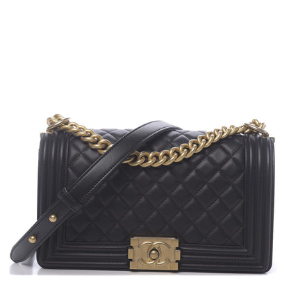 Chanel Lambskin Quilted Medium Boy Flap Black 1 of 10