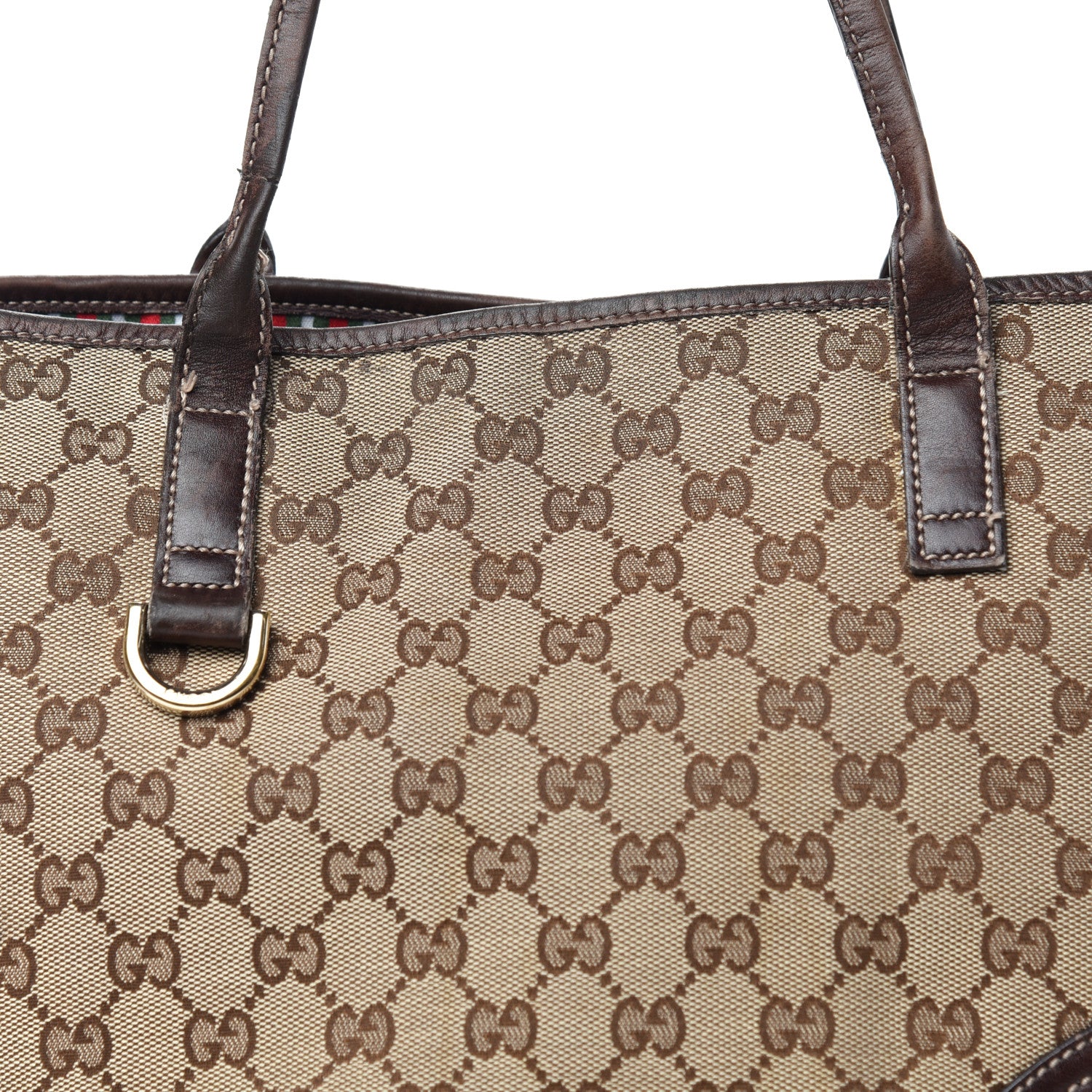 Gucci Monogram Medium New Britt Tote Brown 10 of 15