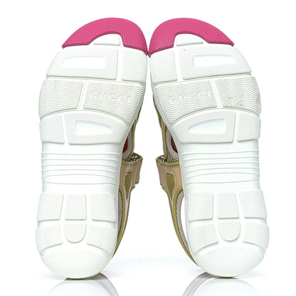 Gucci Mesh Fabric Tinsel Sport Sandals 39 Loess Sand Box Pink 4 of 4