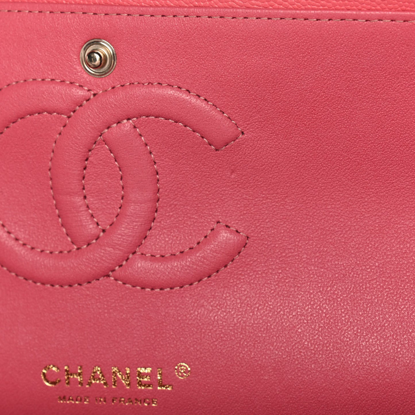 Caviar Quilted Medium Double Flap Pink