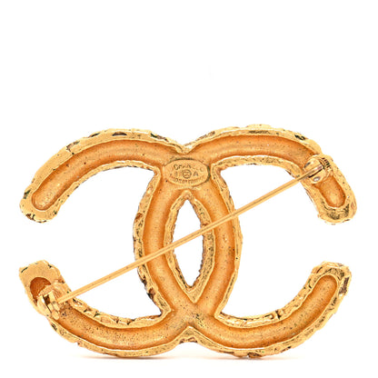 Chanel Textured CC Brooch Gold 3 of 4