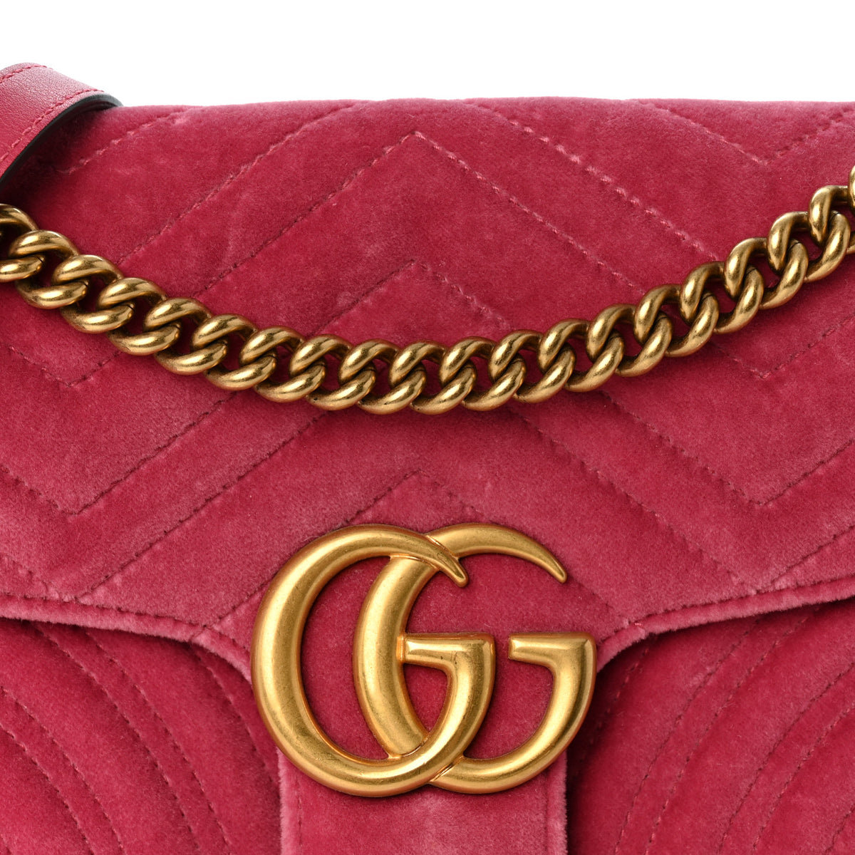 Velvet Matelasse Small GG Marmont Shoulder Bag Light Raspberry Rose