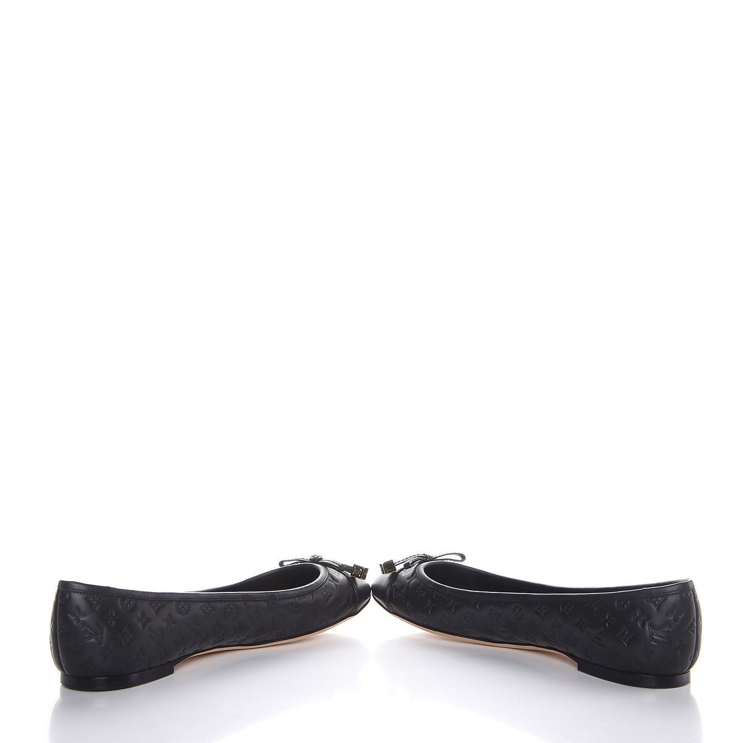 Calfskin Embossed Monogram Debbie Ballerina Flats 38.5 Black