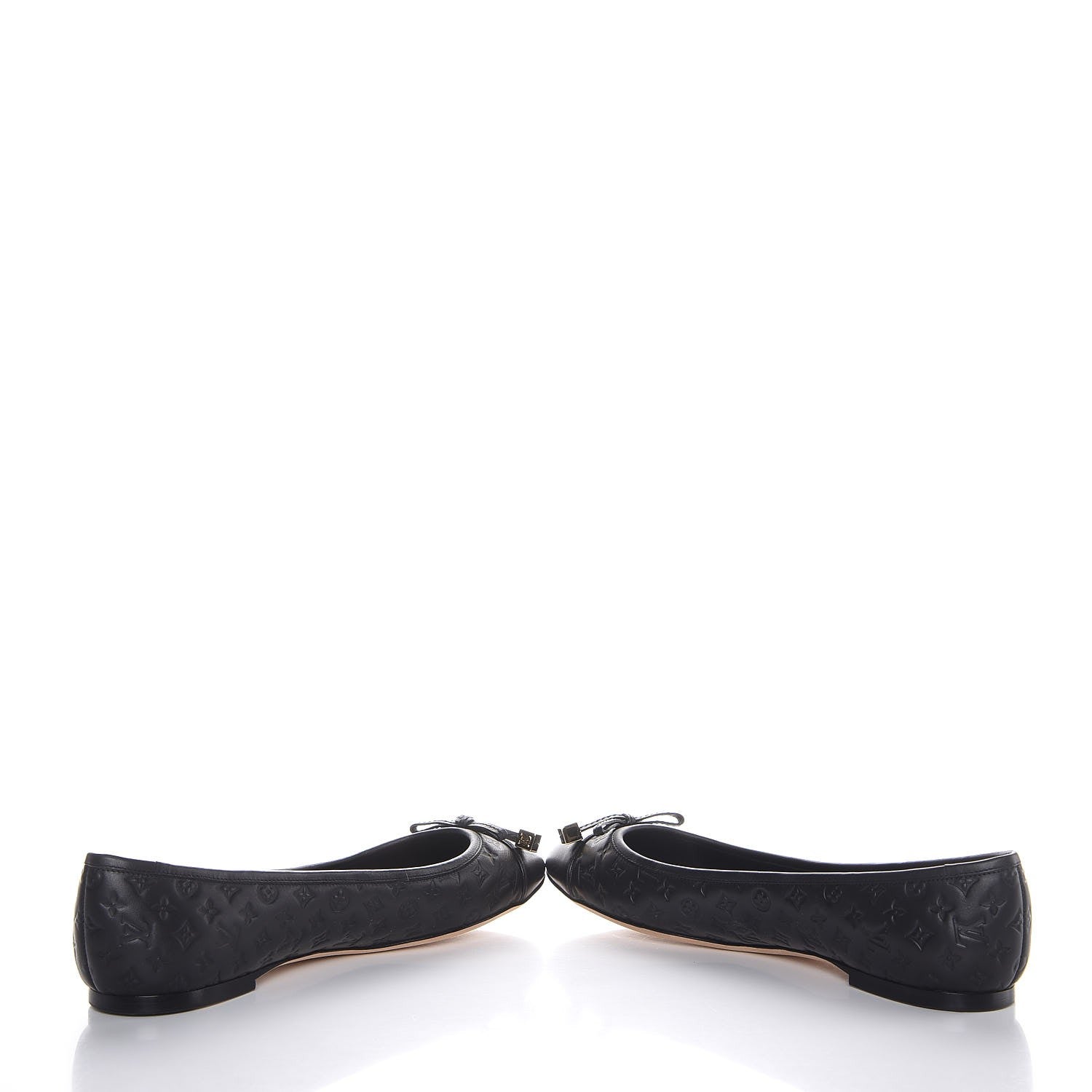 Louis Vuitton Calfskin Embossed Monogram Debbie Ballerina Flats 38.5 Black 5 of 11