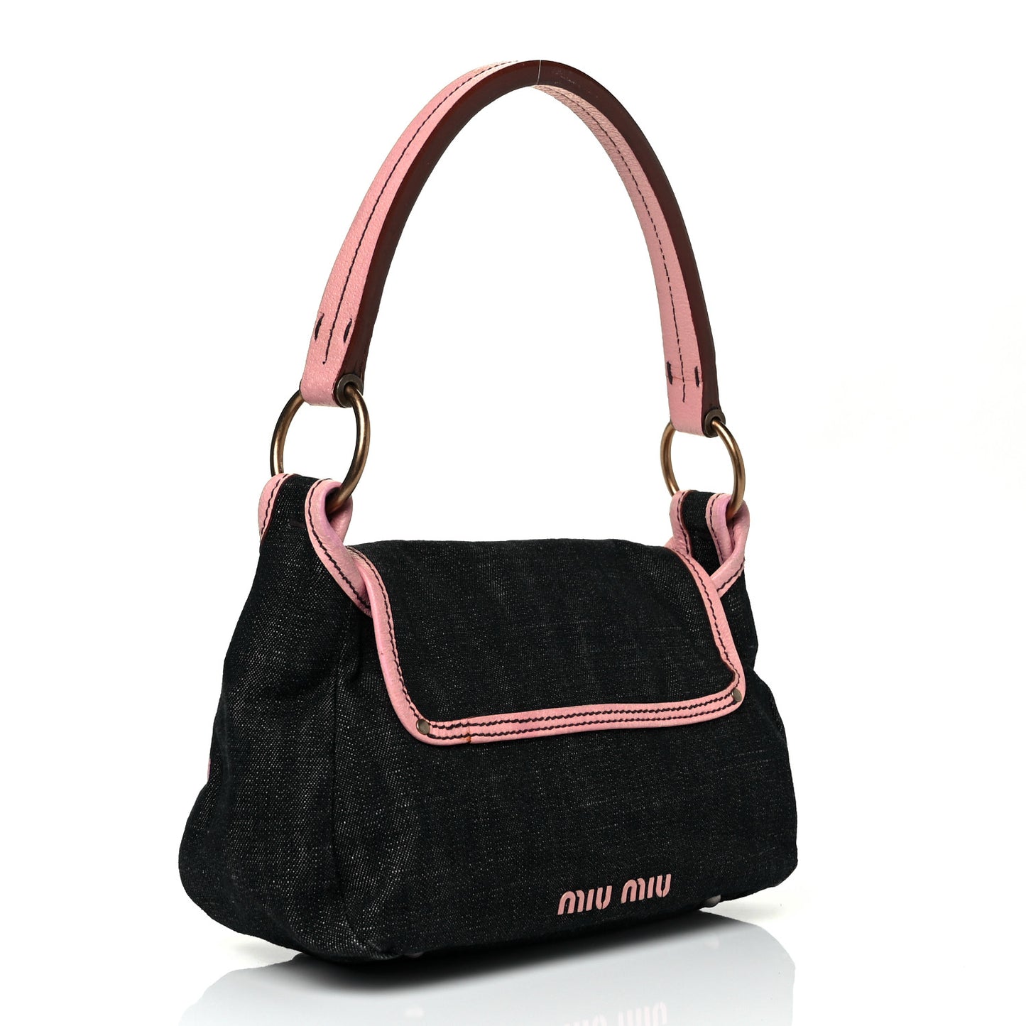 Denim Goatskin Flap Rosa