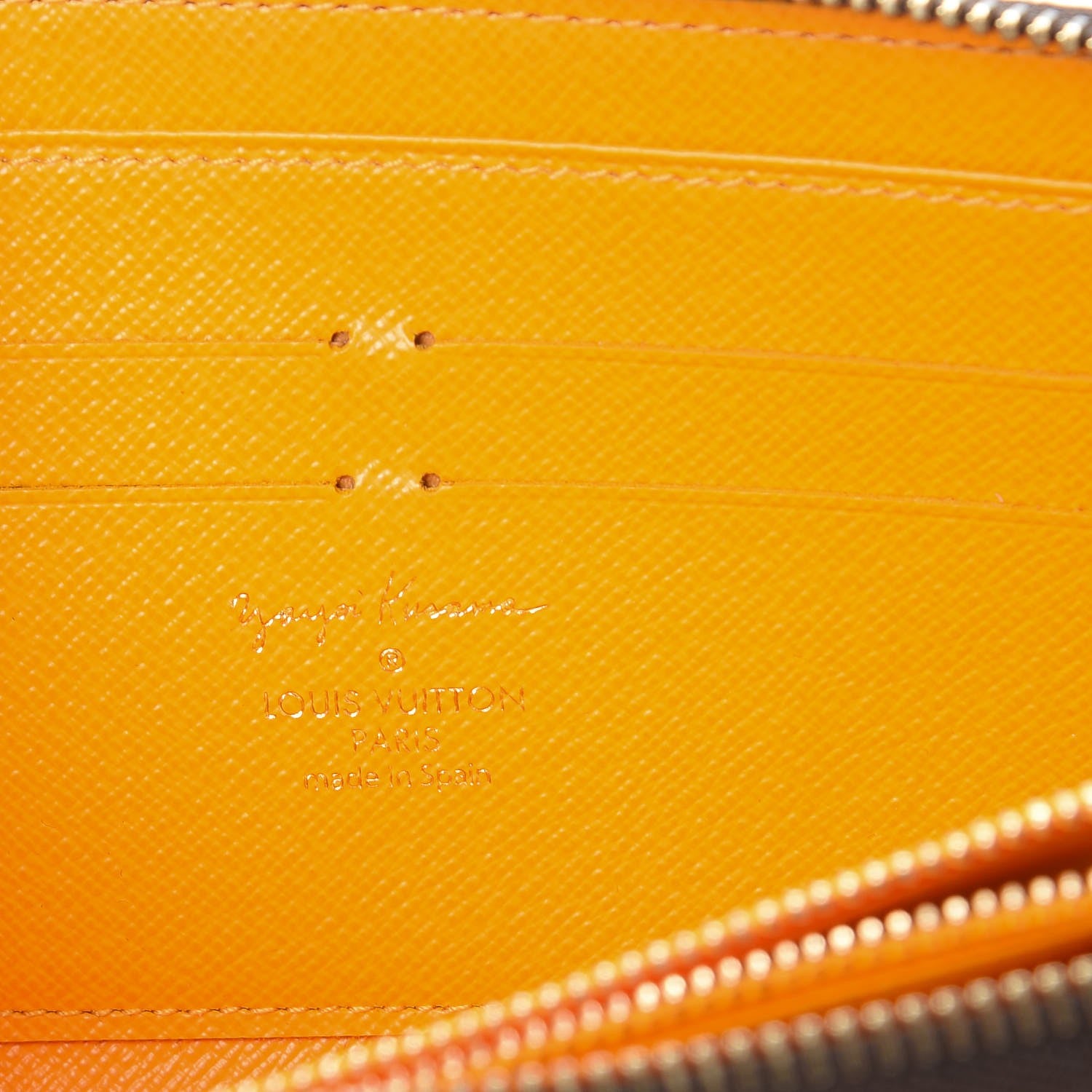 Louis Vuitton Monogram Kusama Pumpkin Dots Zippy Wallet Yellow 6 of 8