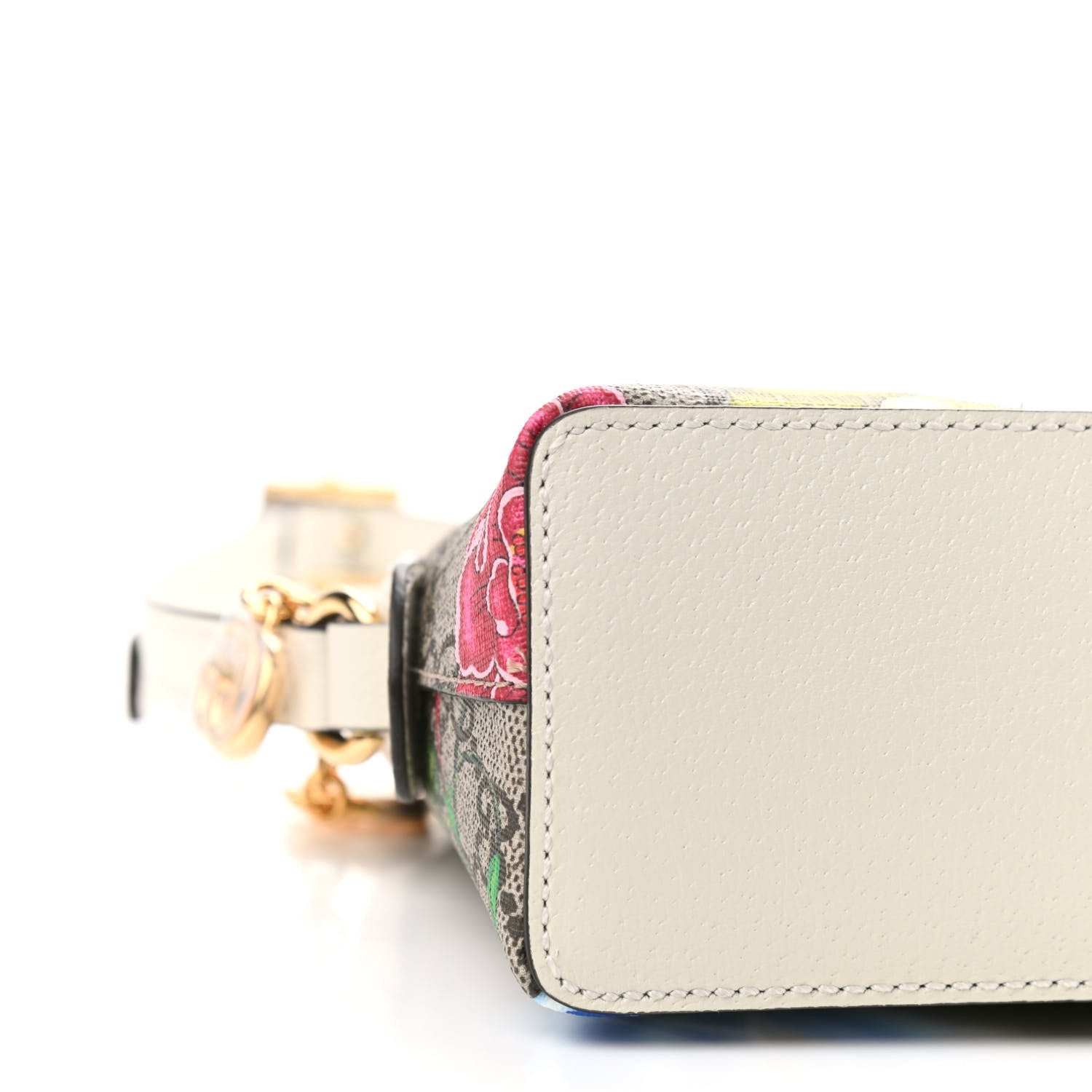 Gucci GG Supreme Monogram Flora Web GG Small Ophidia Dome Shoulder Bag White 8 of 9