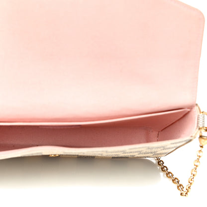 Louis Vuitton Damier Azur Pochette Felicie Chain Wallet Rose Ballerine 6 of 18