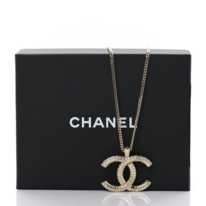 Chanel Baguette Crystal Logo CC Chain Necklace Gold 5 of 5