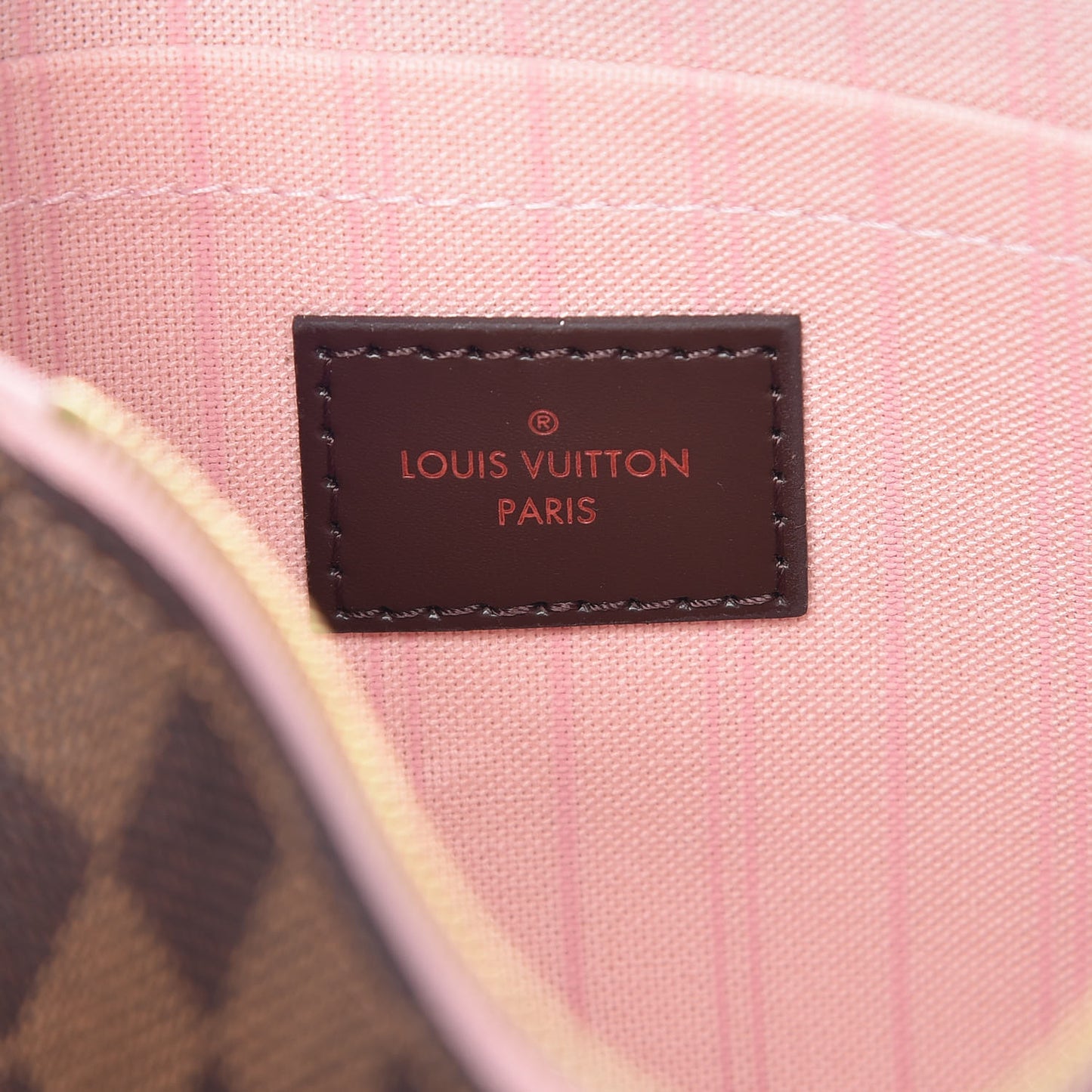 Damier Ebene Neverfull MM GM Pochette Rose Ballerine