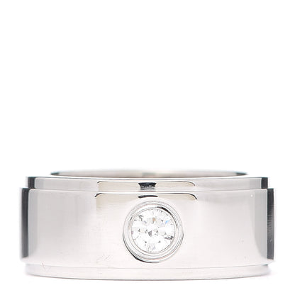 Cartier 18K White Gold Diamond 8mm Fortune Ring 50 5.25 1 of 5