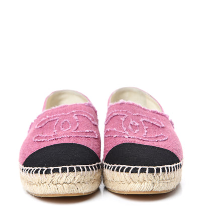 Chanel Linen CC Espadrilles 38 Pink Black 2 of 9