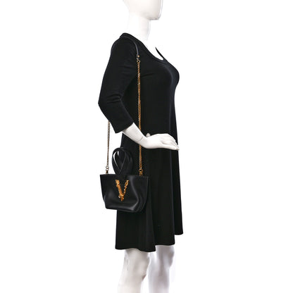 Versace Vitello Mini Virtus Bucket Bag Black 2 of 8