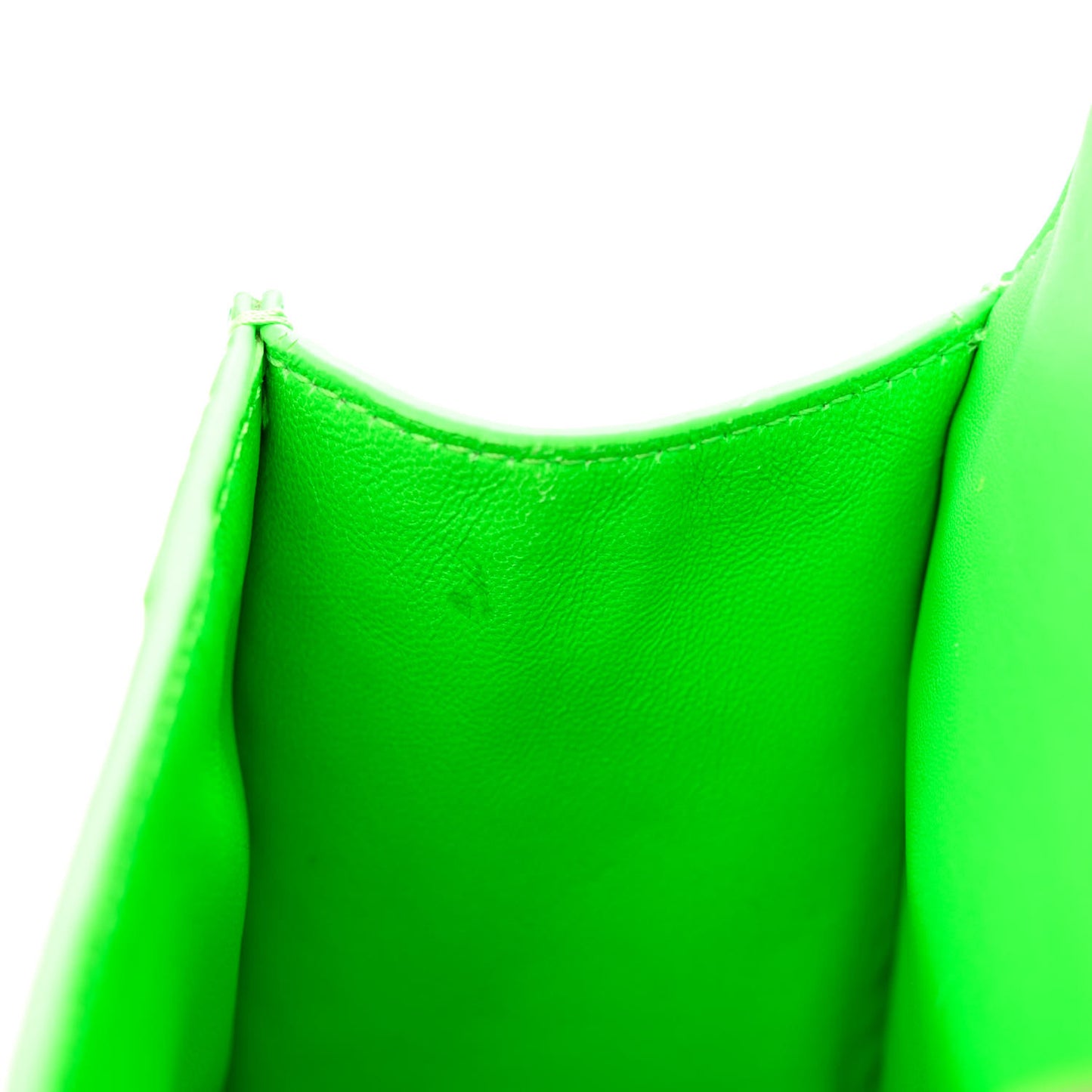 Shiny Calfskin Crocodile Embossed Hourglass Top Handle Bag XS Fluo Green