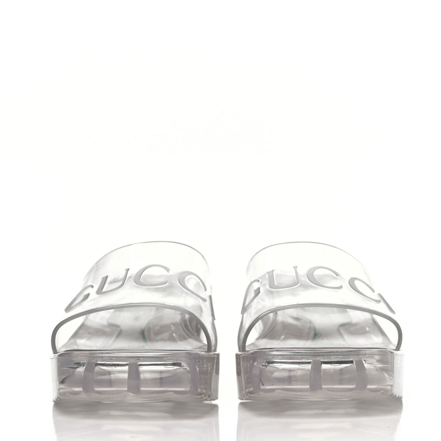Rubber Gucci Logo Womens Platform 20/60mm Slide Sandals 38 Transparent