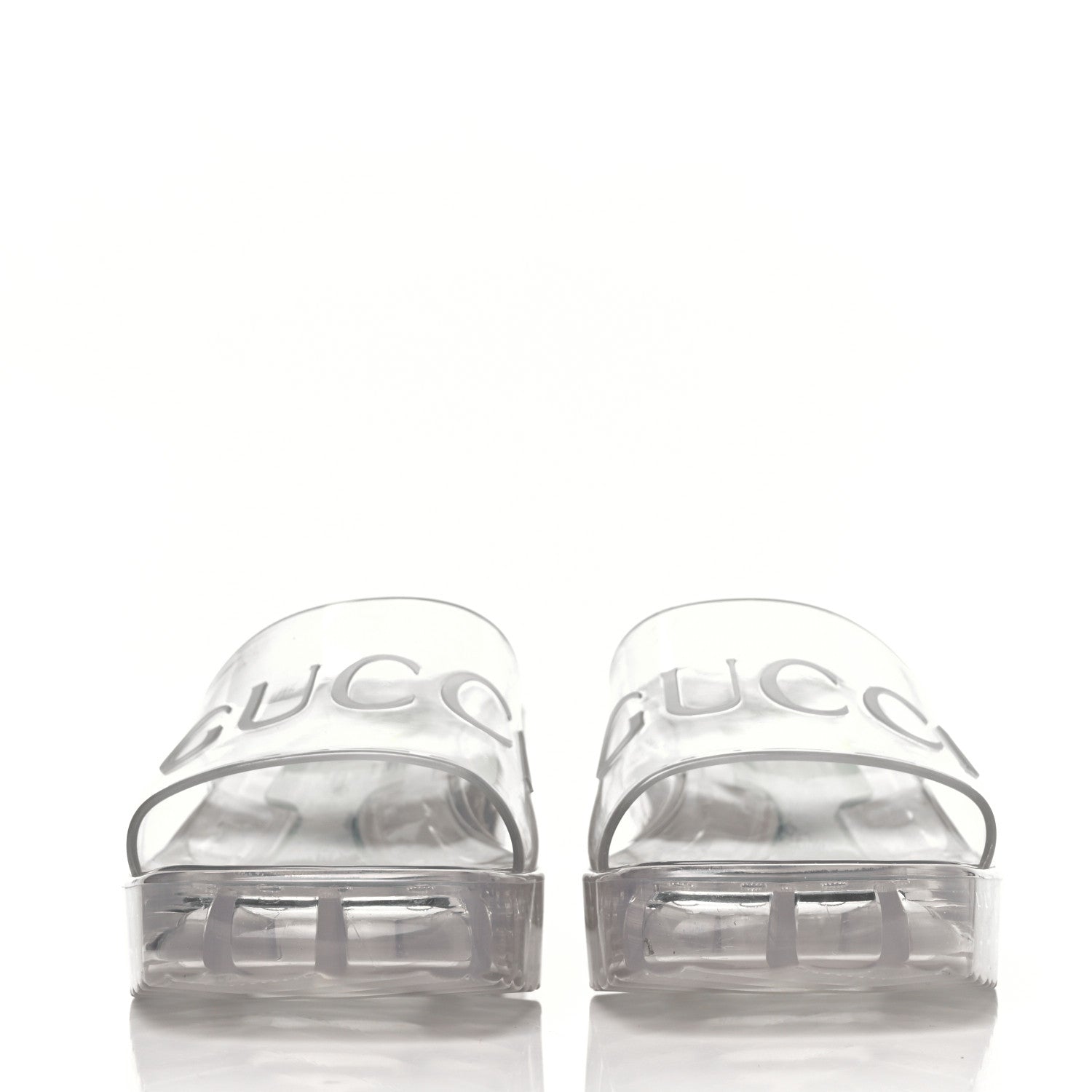 Gucci Rubber Gucci Logo Womens Platform 20/60mm Slide Sandals 38 Transparent 2 of 8