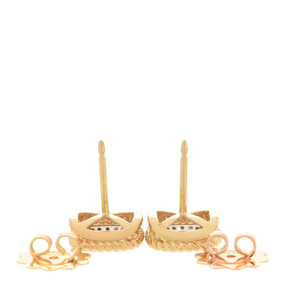 Roberto Coin 18K Yellow Gold Diamond Roman Barocco Dome Stud Earrings 3 of 5