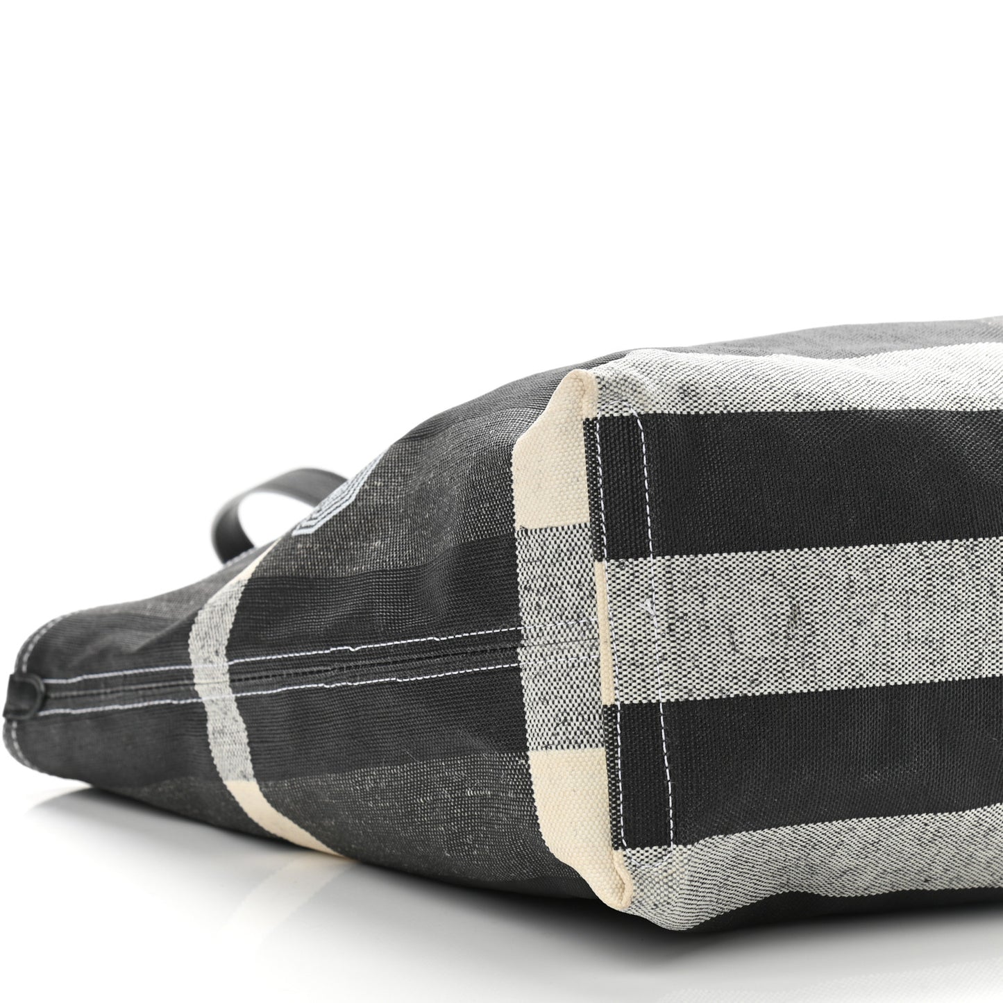 Coated Canvas Mega Check Medium Doodle Tote Black White